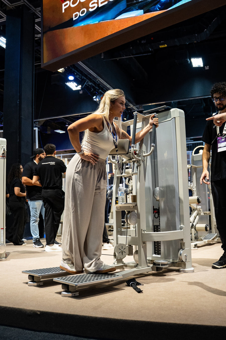 Athlete using the Gluteleader Standing Glute Machine GL-1002
