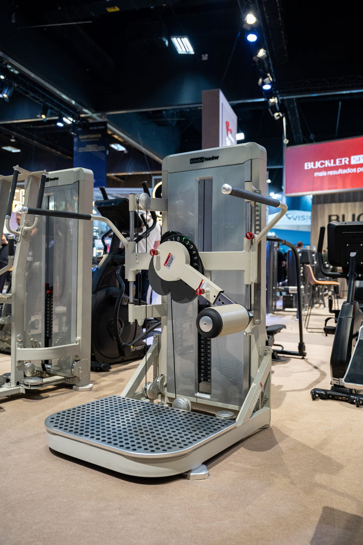 Gluteleader Multi Hip GL-1009 full machine three-quarter view at a fitness exhibition